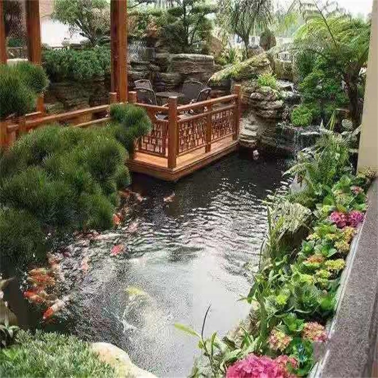 涪城别墅庭院景观设计鱼池